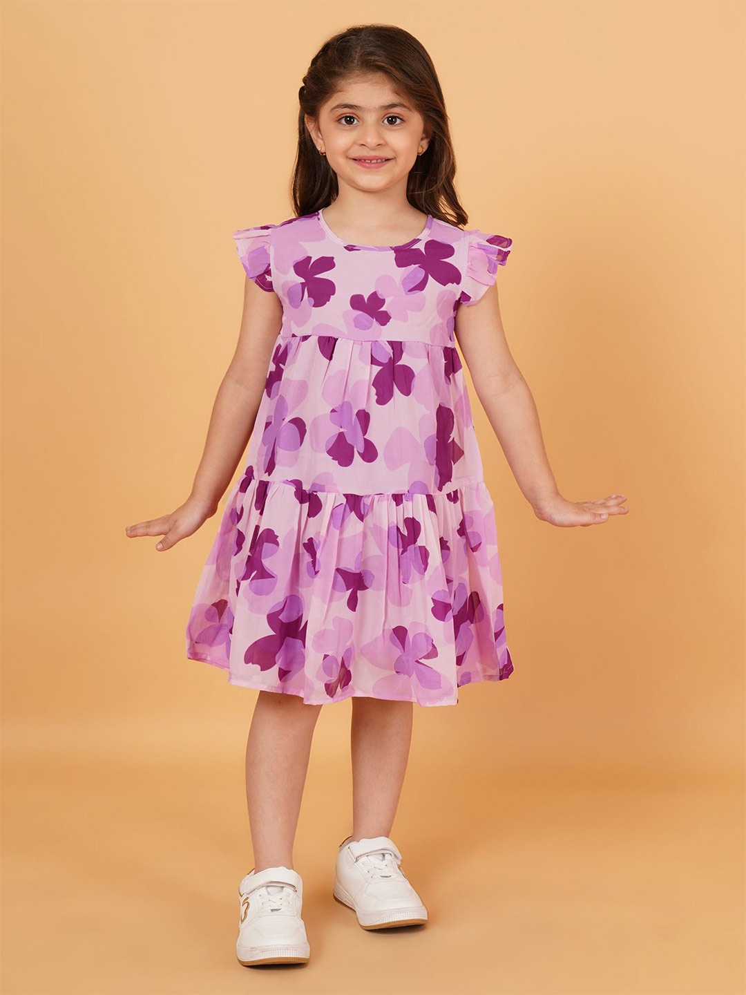 

Creative Kids Floral Print A-Line Dress, Purple