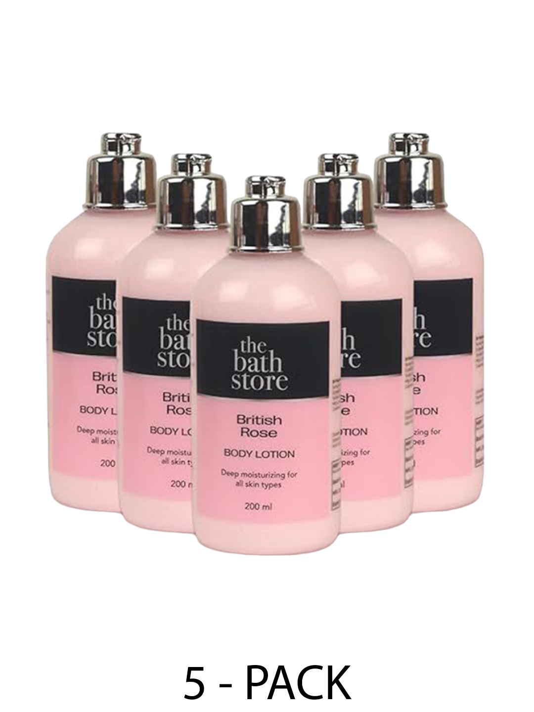 

The Bath Store Set Of 5 Rose Body Lotion-200ml Each, Pink