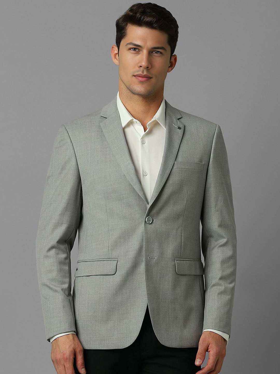 

Louis Philippe Slim-Fit Long Sleeve Single Breasted Blazers, Grey