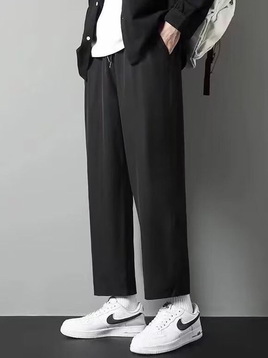 

StyleCast Men Solid Casual Trousers, Black