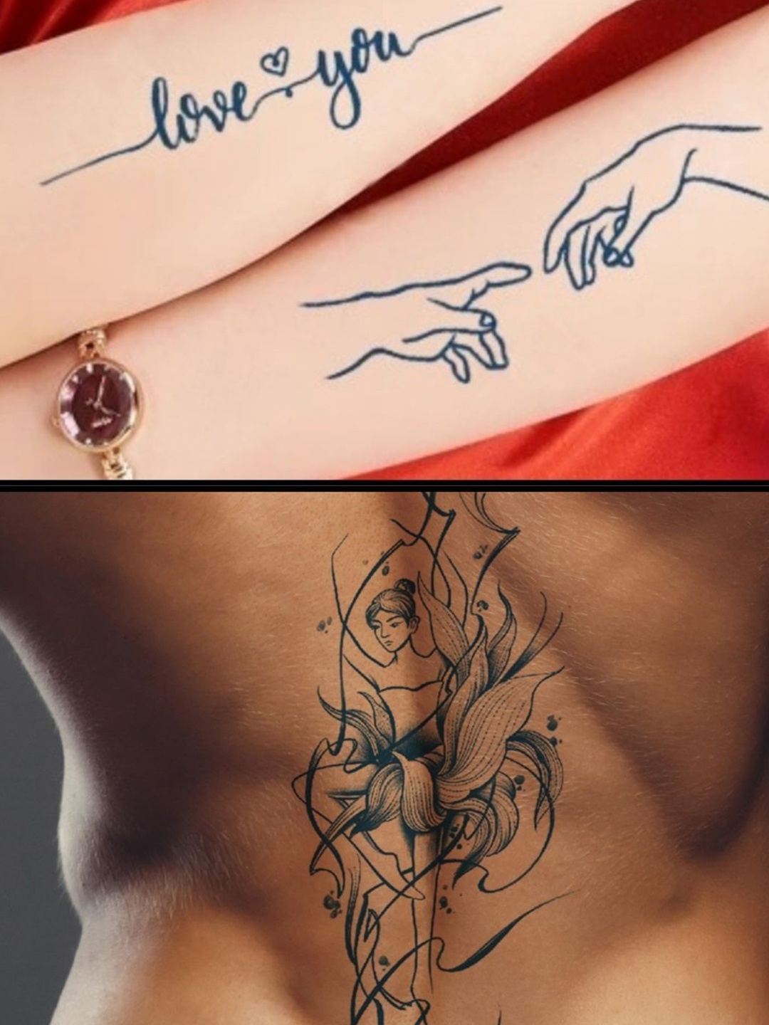 

LICK Matte Finish Realistic Semi Temporary Body Tattoo Combo, Blue