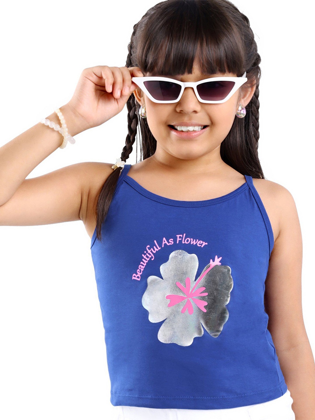 

ARIAS By LARA DUTTA Floral Print Cotton Top, Blue