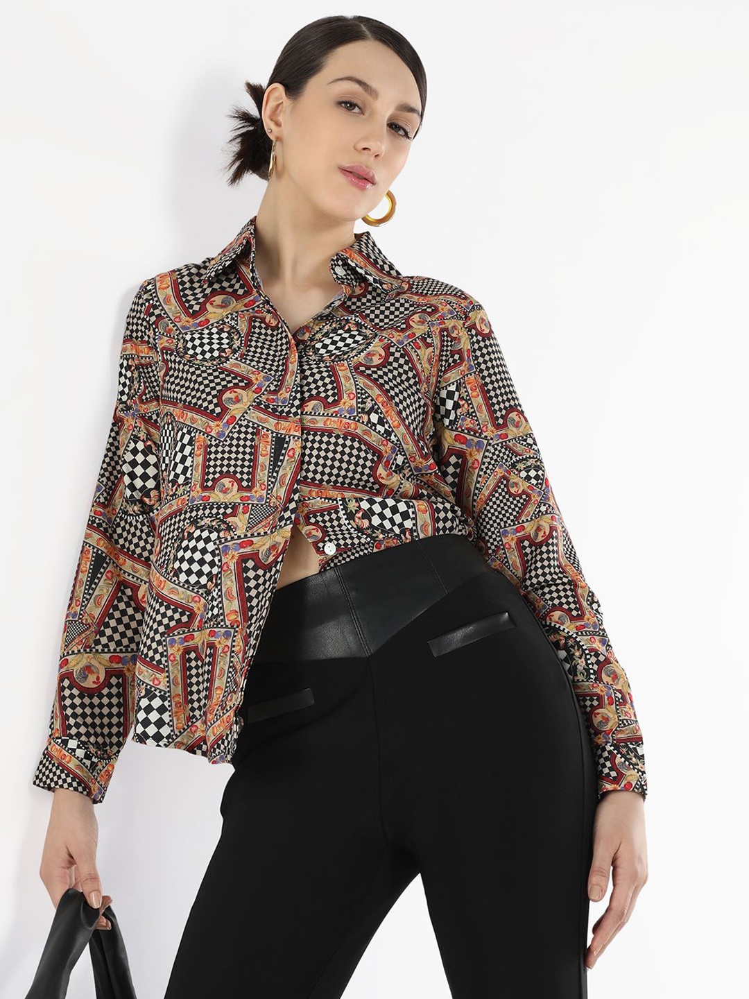 

RAREISM Print Cotton Shirt Style Top, Multi