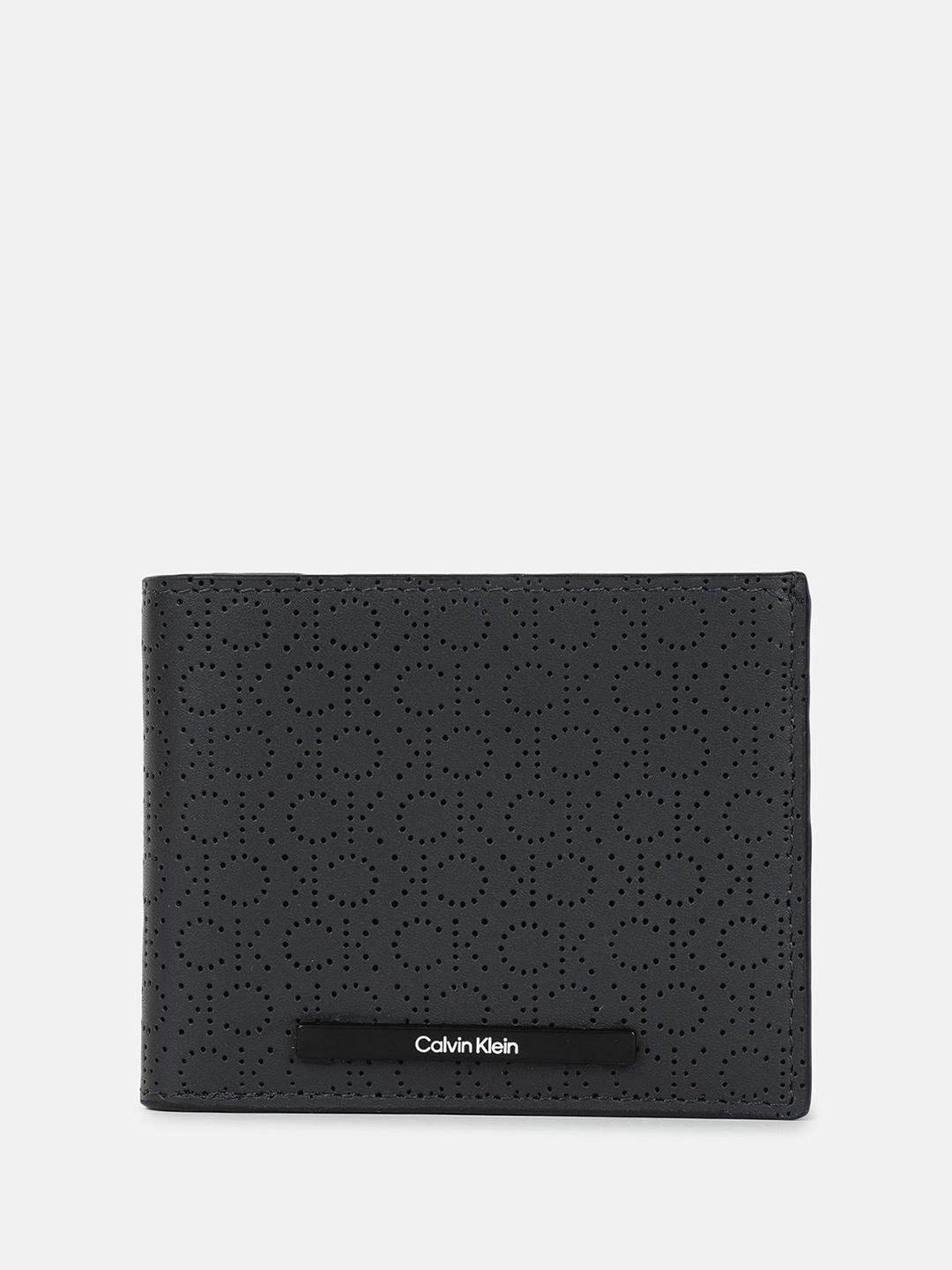 

Calvin Klein Men Typography Textured Leather Two Fold Wallet, Blue