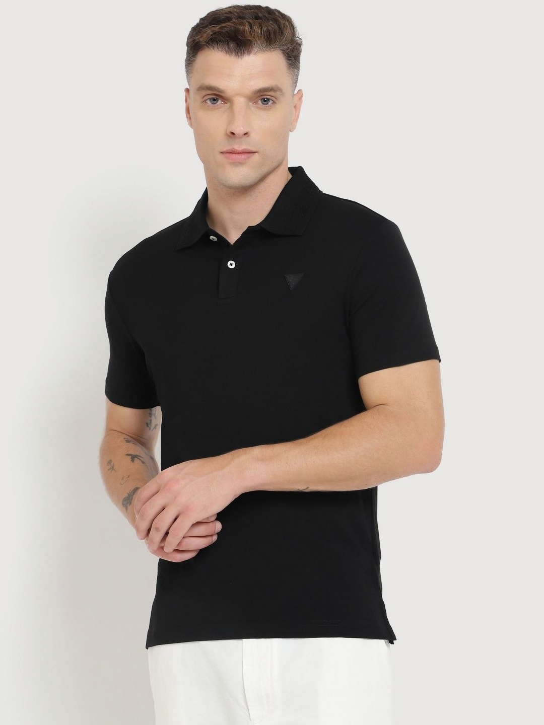 

GUESS Men Hooded Pockets Slim Fit T-shirt, Black