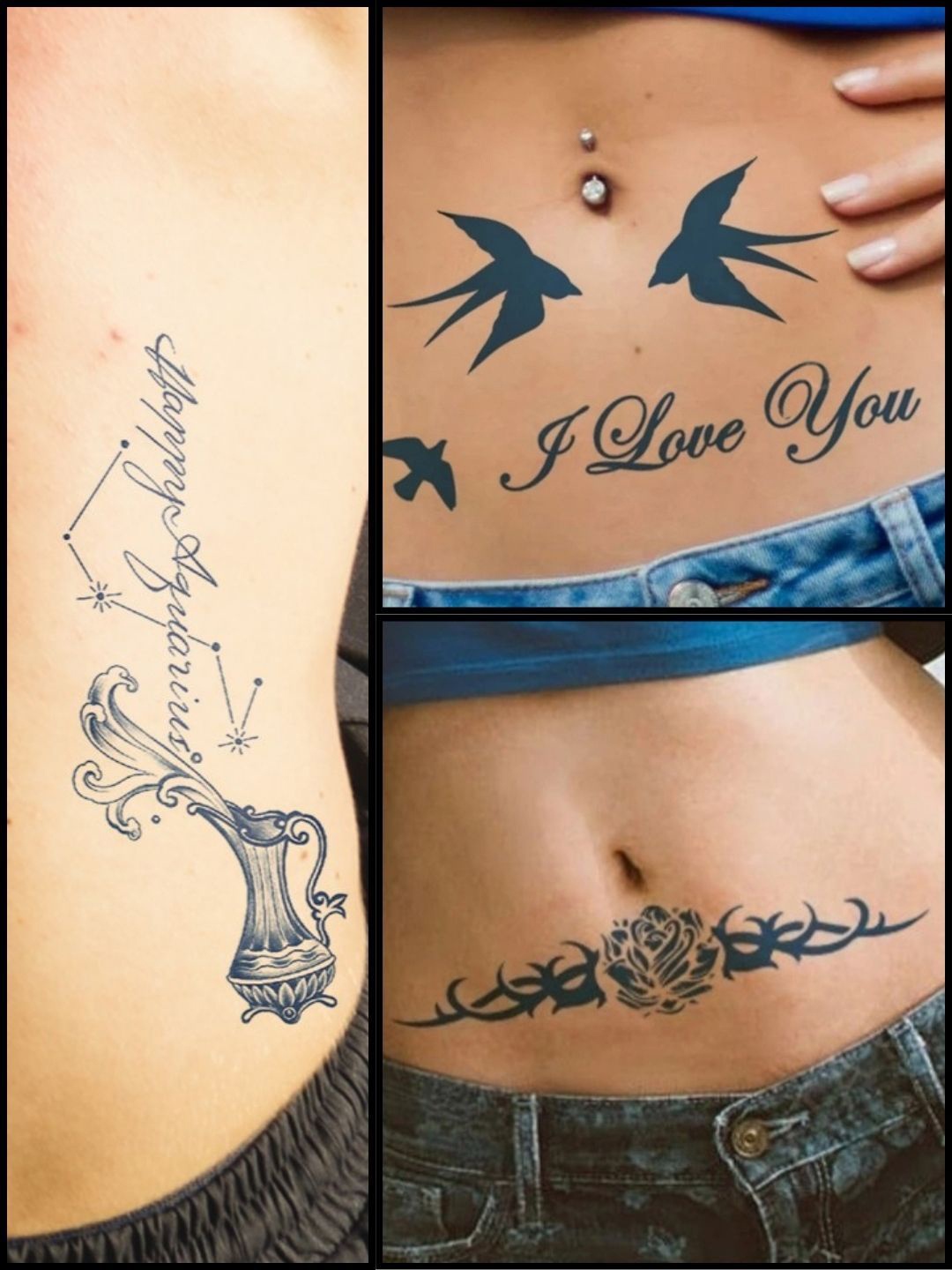 

LICK Matte Finish Realistic Semi Temporary Body Tattoo Combo, Blue