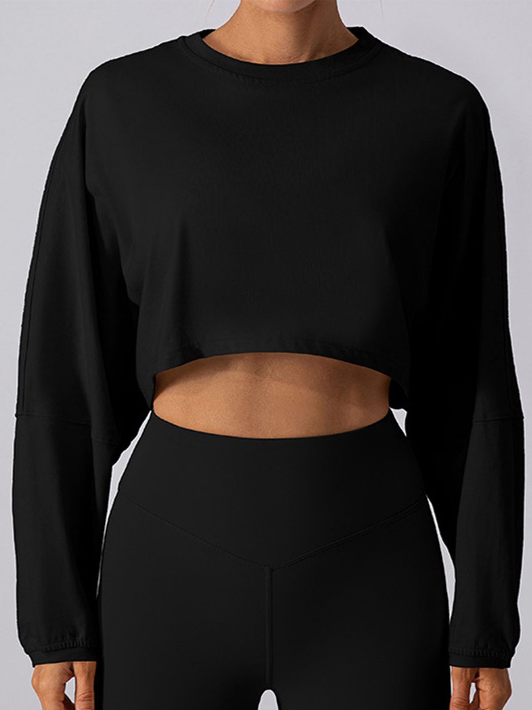 

LULU & SKY Cotton Crop Top, Black