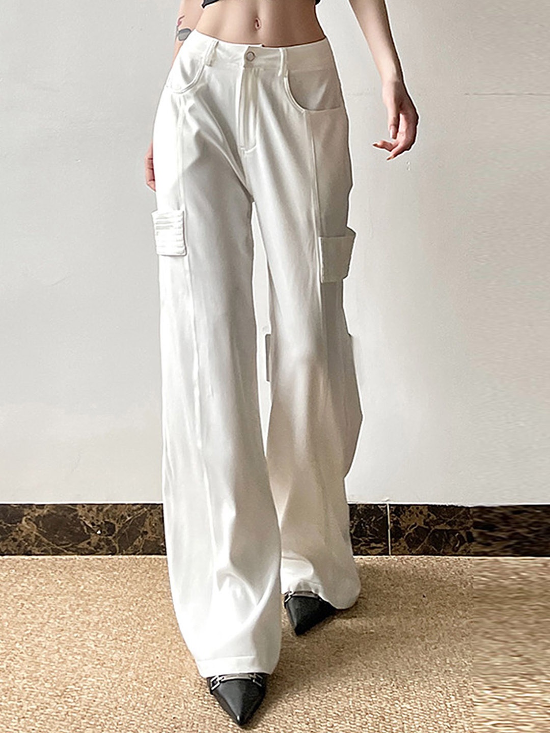 

LULU & SKY Women Straight Fit Trousers, White