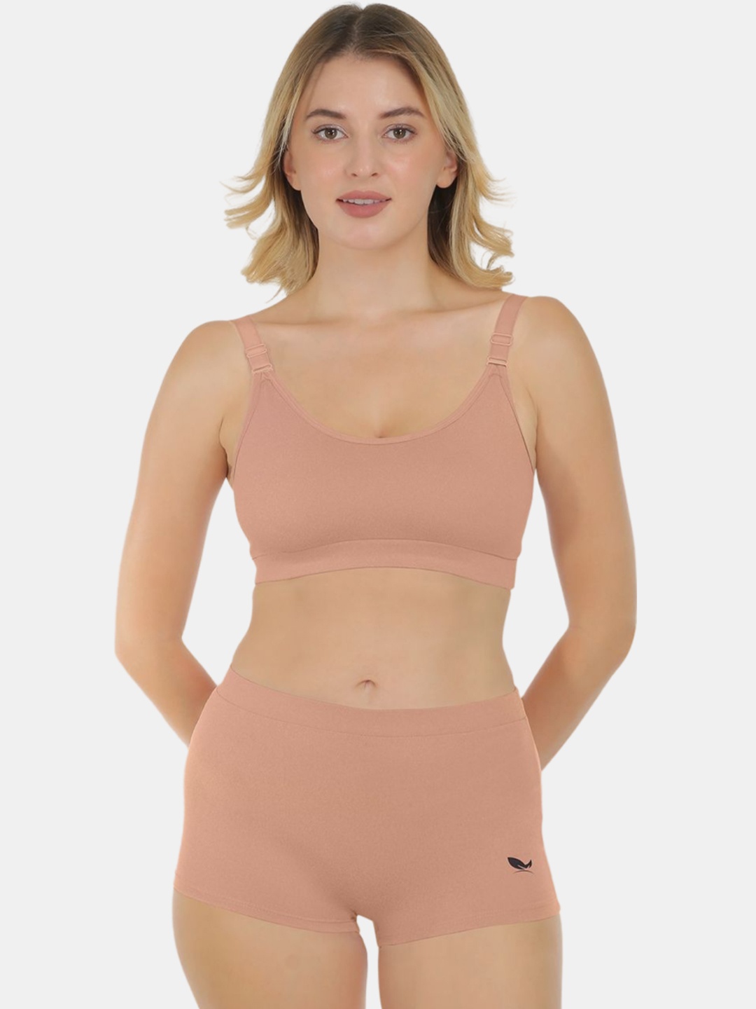

POOJA RAGENEE Non Padded Non Wired Lingerie Set ST12_1P_BSH_30B-Blush, Camel brown