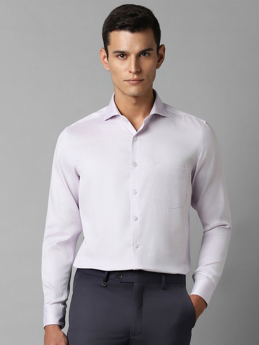 

Louis Philippe Men Slim Fit Opaque Formal Shirt, Lavender