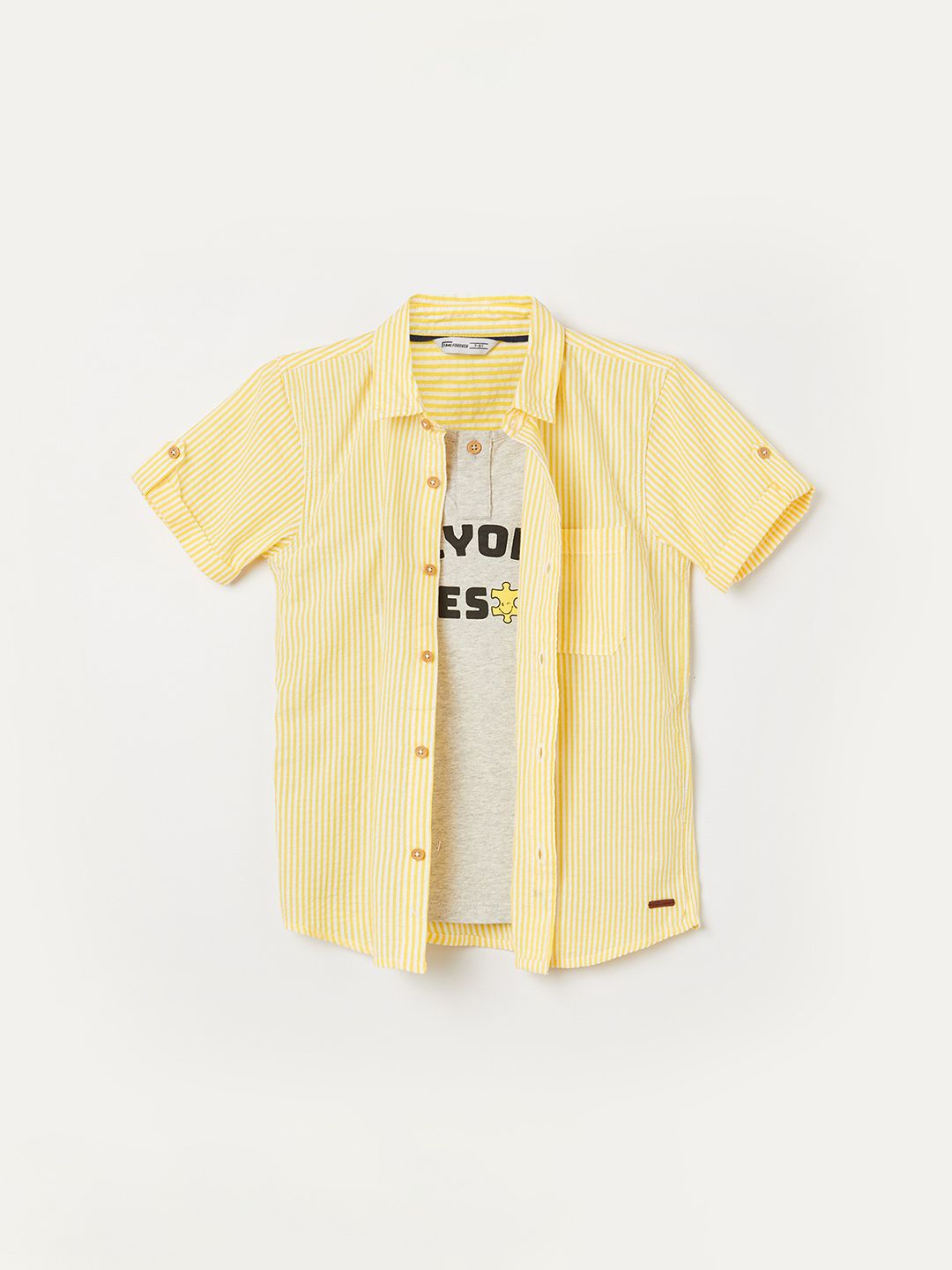 

Fame Forever by Lifestyle Boys Opaque Casual Shirt, Yellow