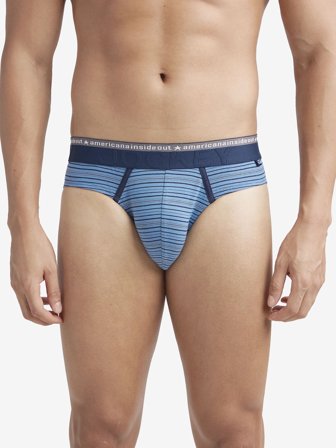 

Jockey Stretchable Stripe Brief with Ultrasoft Waistband-US67, Blue