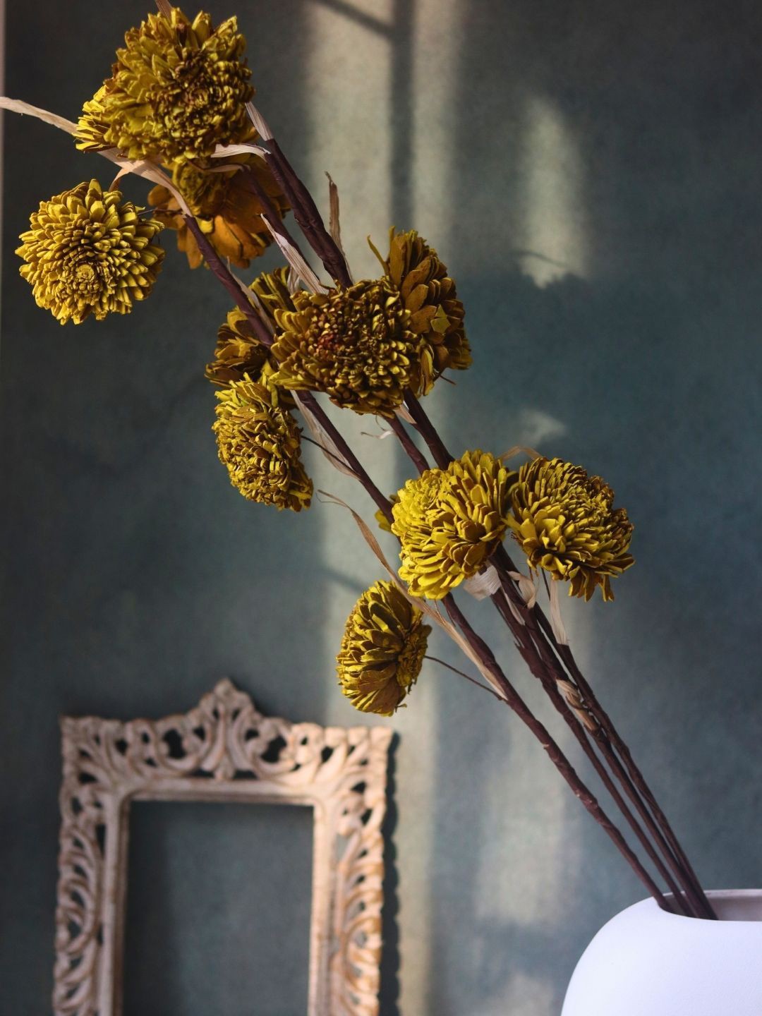 

WEAVING HOMES Yellow Artificial Flower With Pot