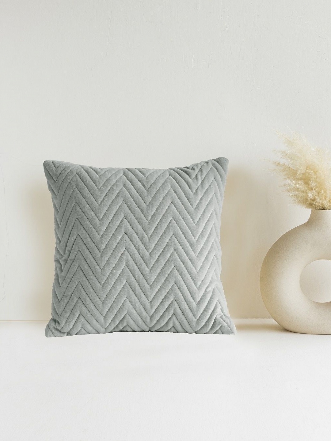 

HOMEMONDE Grey Geometric Square Cushion Covers