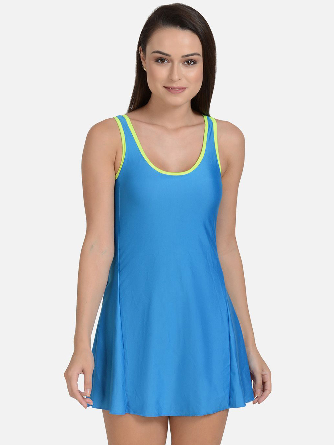 

mod & shy Round Neck Swim Dress, Blue