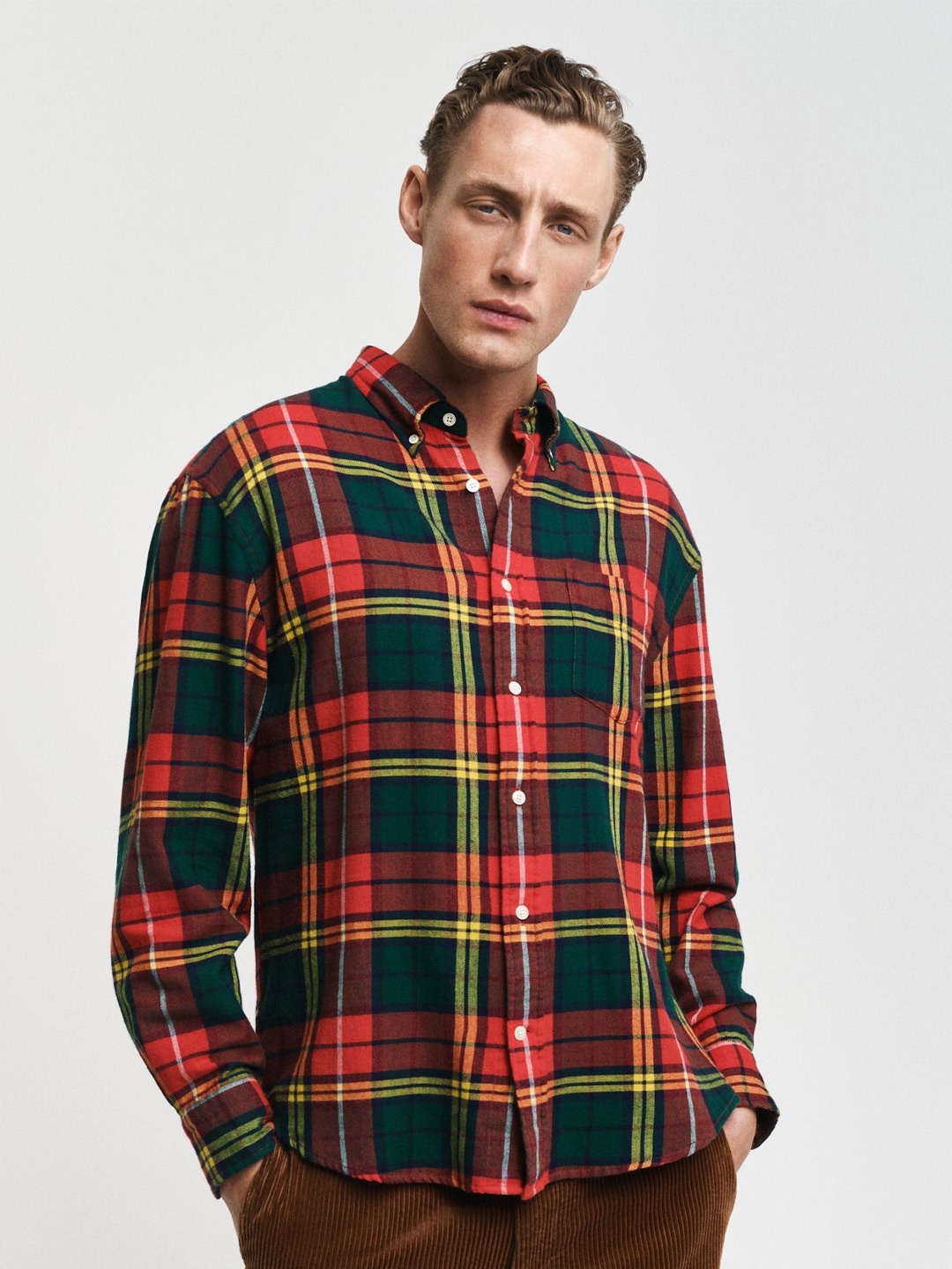 

GANT Men Tartan Checks Opaque Checked Casual Shirt, Red