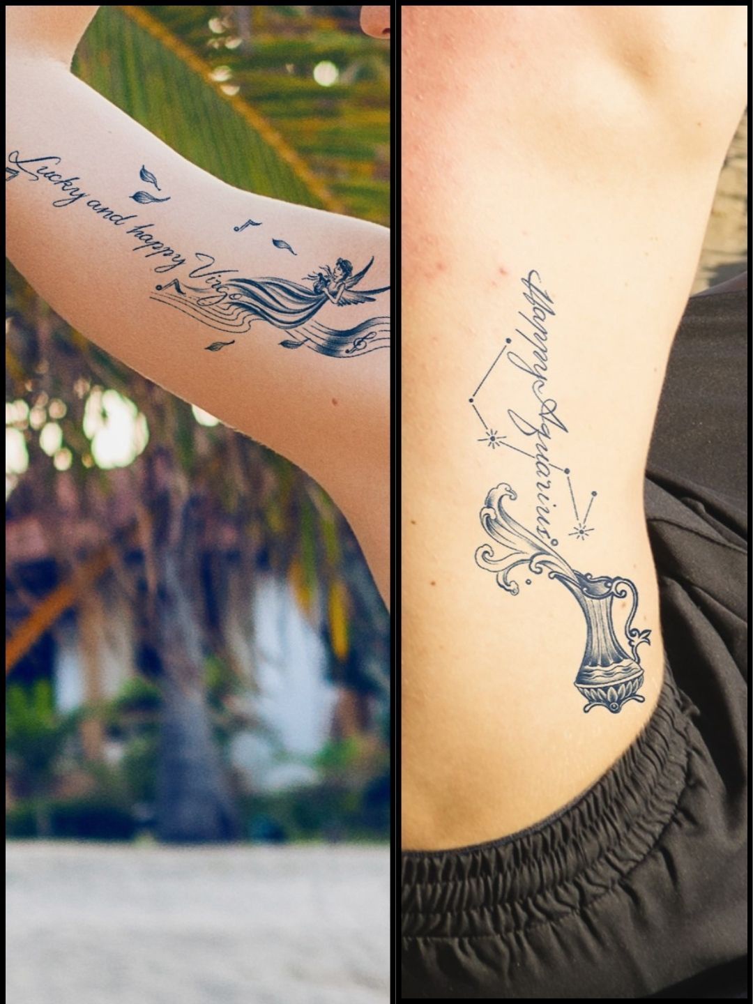 

LICK Matte Finish Realistic Semi Temporary Body Tattoo Combo, Blue