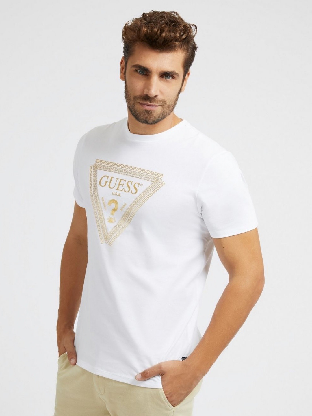

GUESS Men Pockets T-shirt, White