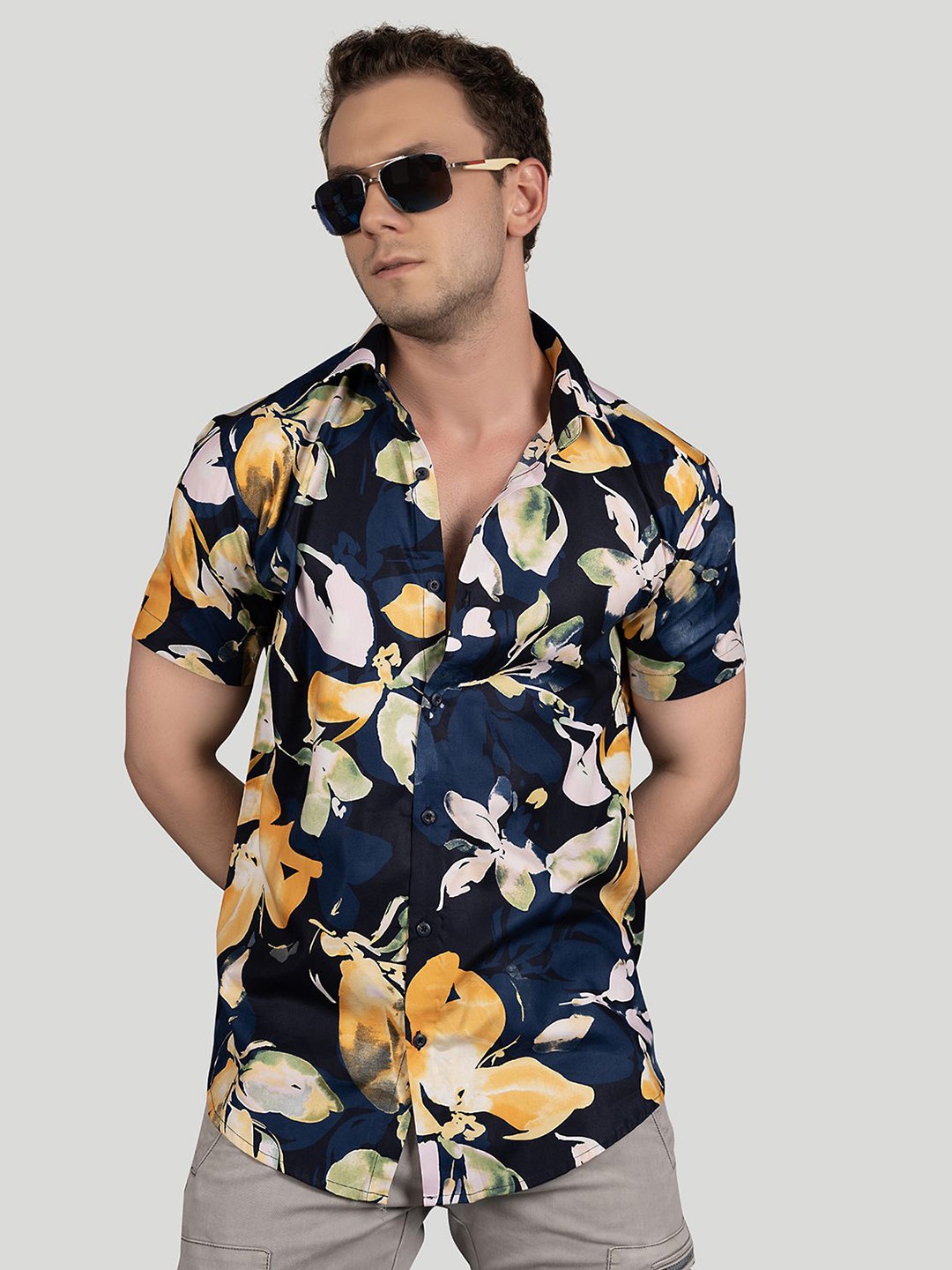 

ALMATY Men Comfort Slim Fit Opaque Printed Party Shirt, Multi