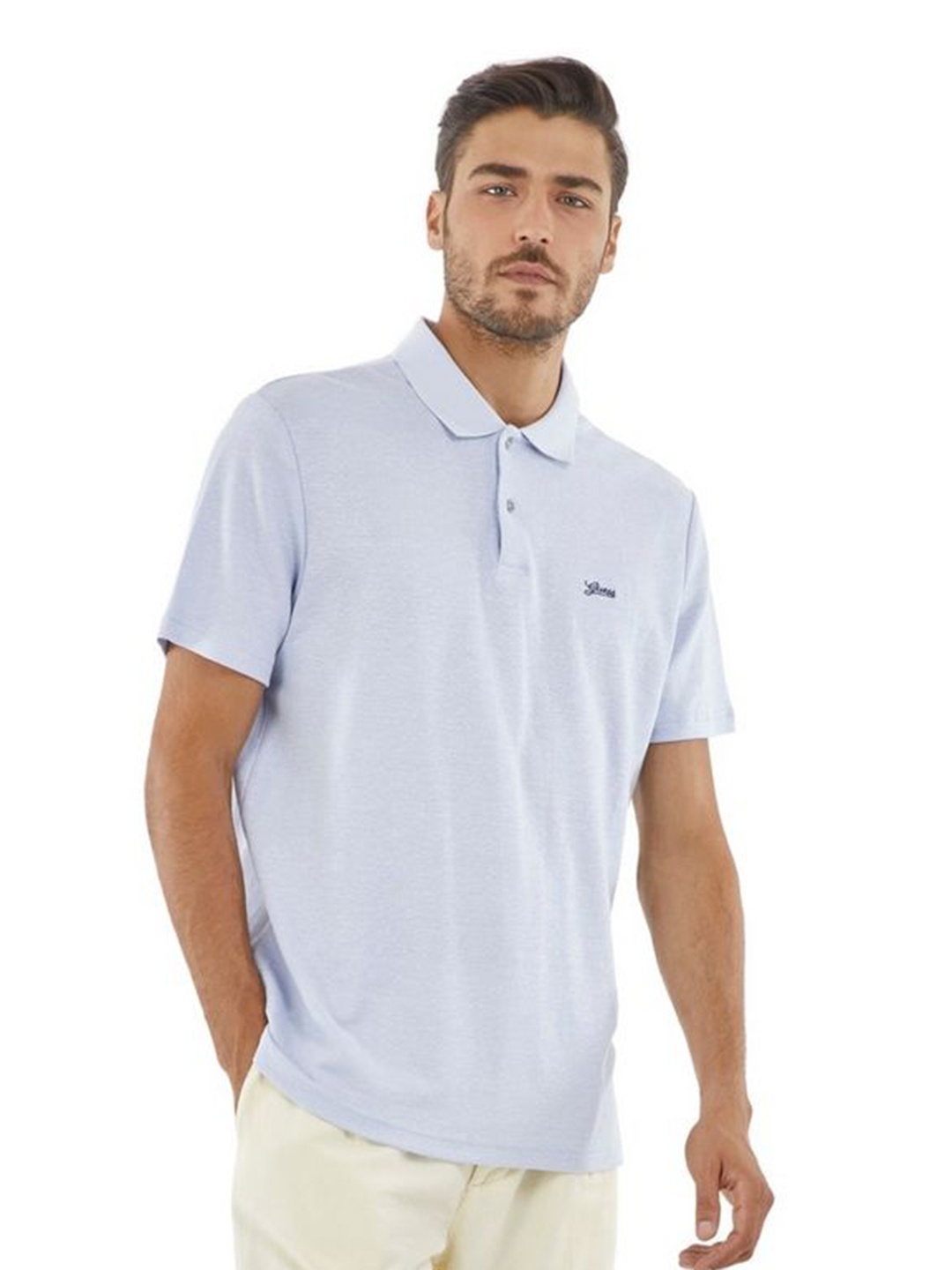 

GUESS Men V-Neck Pockets T-shirt, Blue