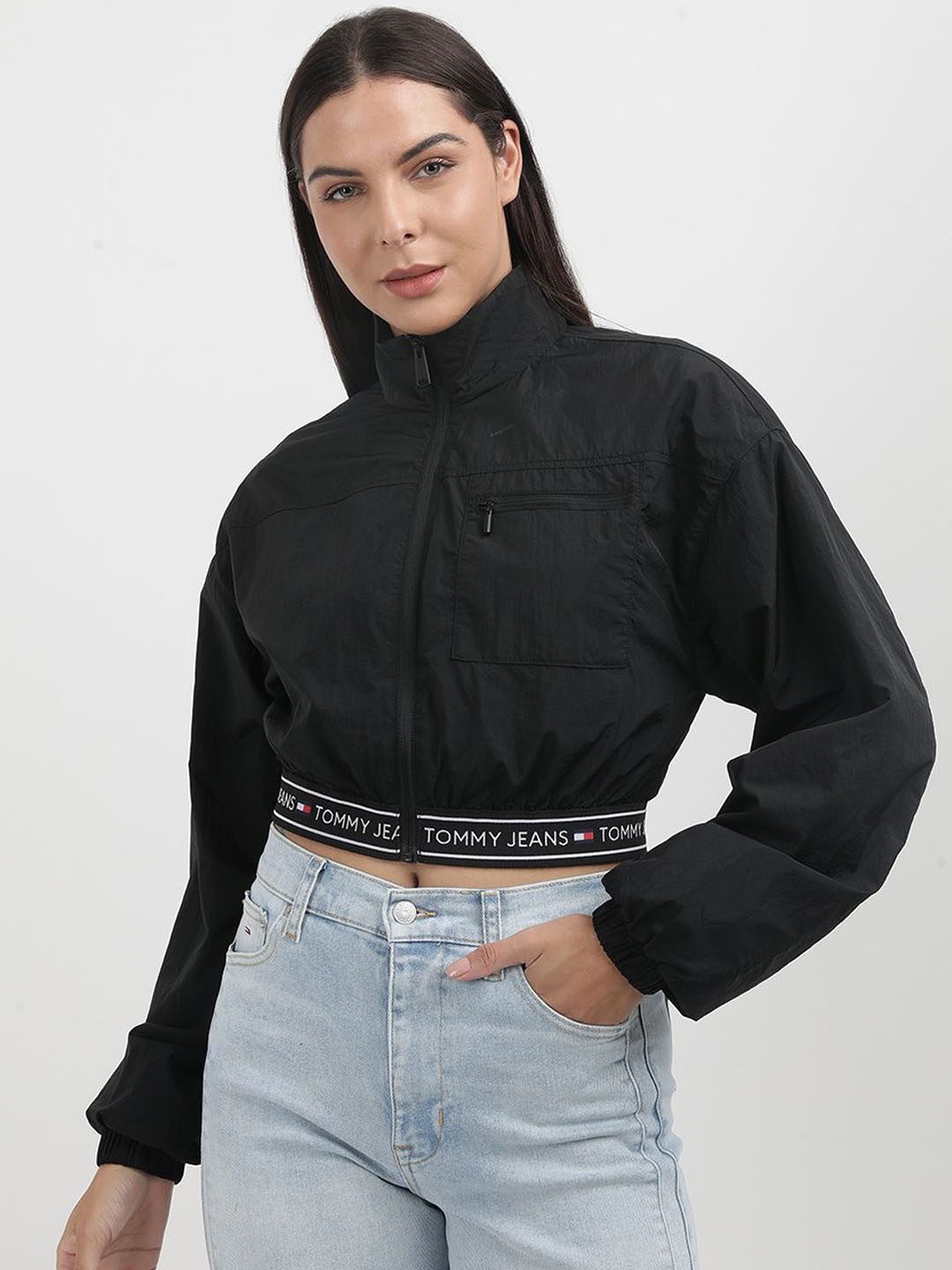 

Tommy Hilfiger Women Crop Bomber Jacket, Black
