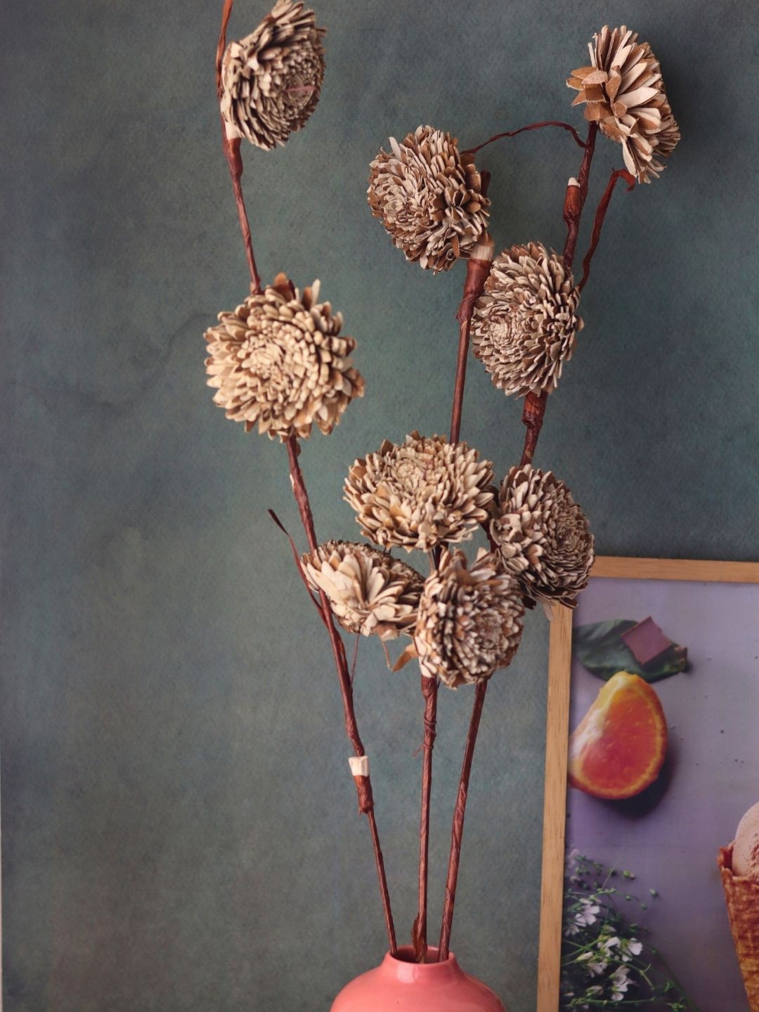 

WEAVING HOMES Brown Chrysanthemum Artificial Flower With Pot