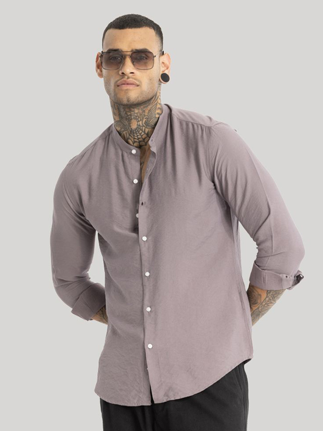 

Snitch Men Smart Slim Fit Opaque Casual Shirt, Mauve