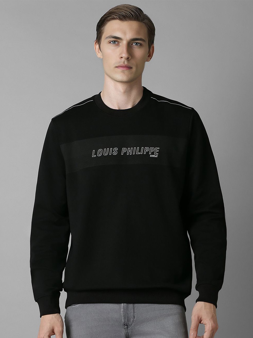 

Louis Philippe Men Printed Sweatshirt, Black