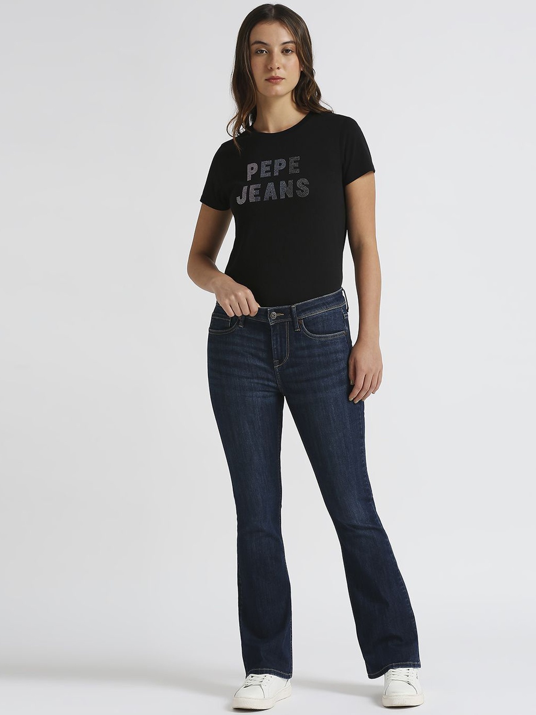 

Pepe Jeans Women Slim Fit Light Fade Stretchable Jeans, Blue
