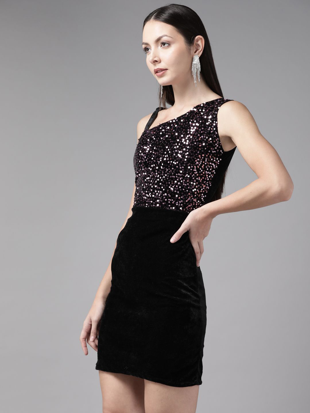 

BAESD Embellished Velvet Sheath Dress, Pink