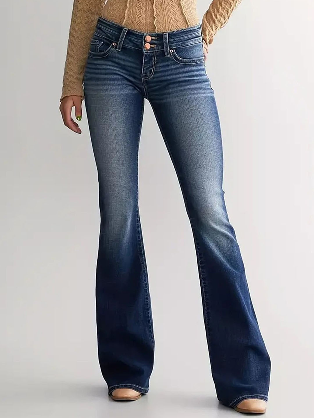 

LULU & SKY Women Bootcut Low-Rise Light Fade Jeans, Blue