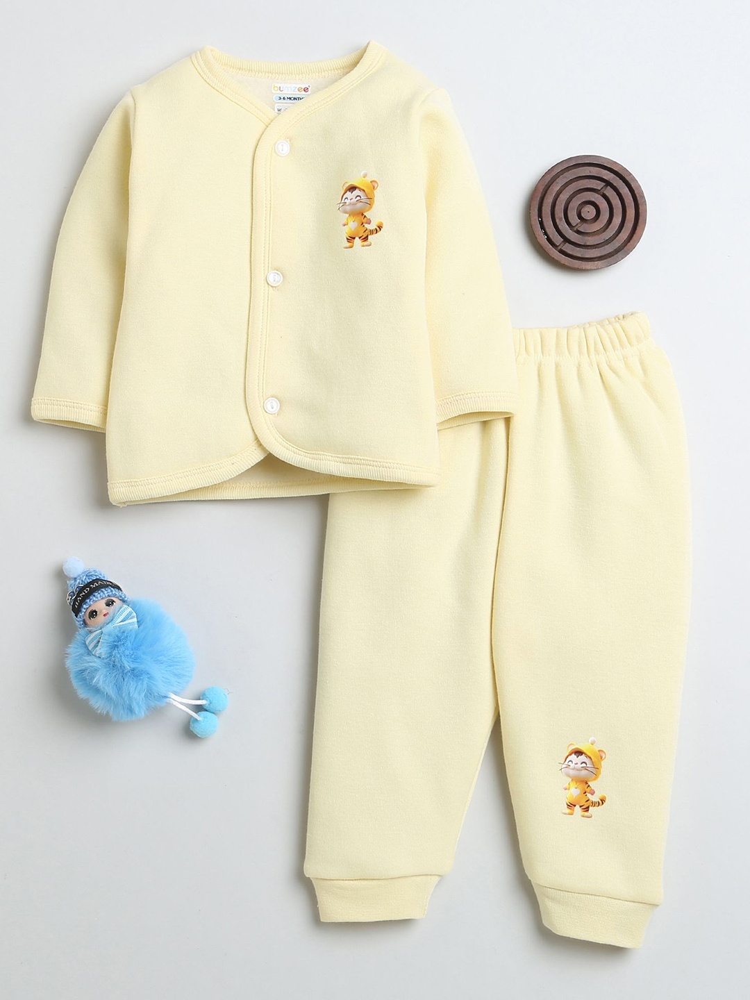 

BUMZEE Boys Shirt with Pyjamas, Yellow