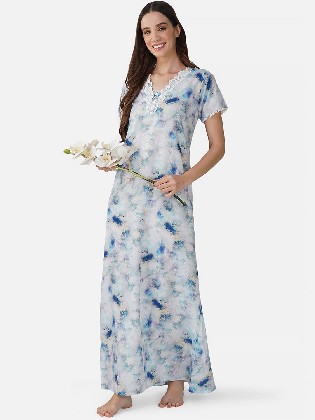 

Sand Dune Printed Maxi Nightdress, Blue