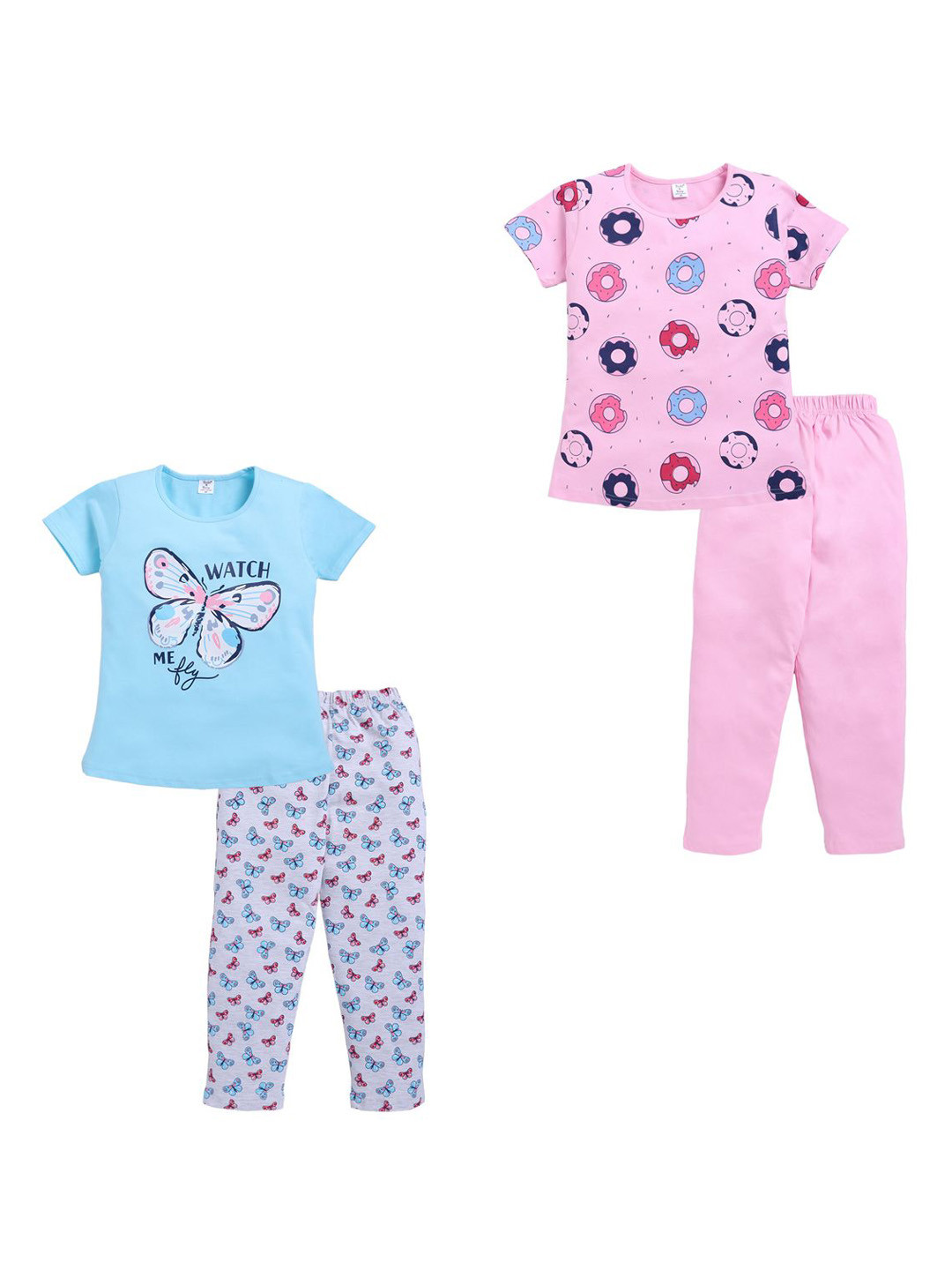 

Todd N Teen Girls Printed Night suit, Peach