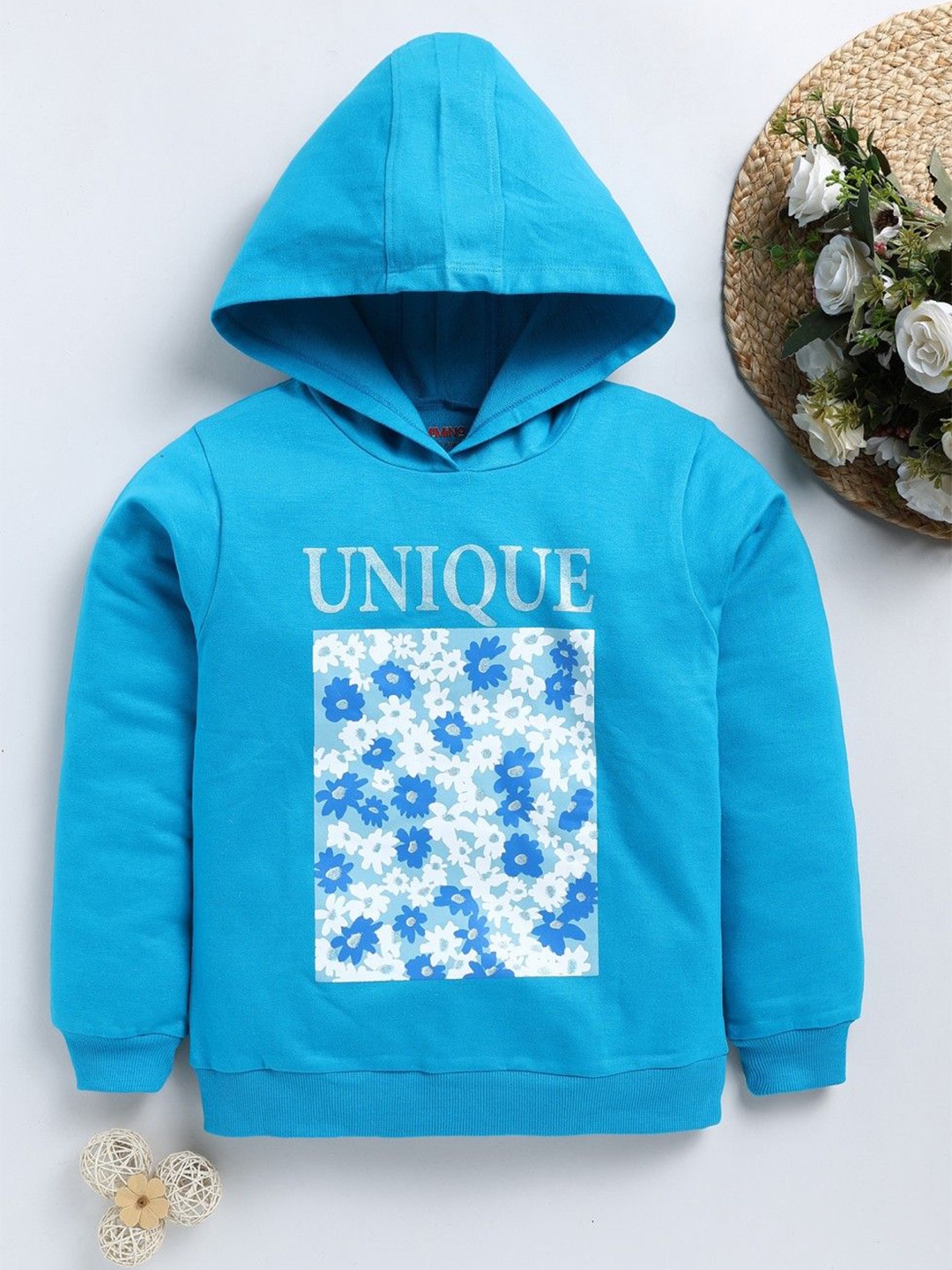 

MIMINO Girls Floral Printed Sweatshirt, Blue