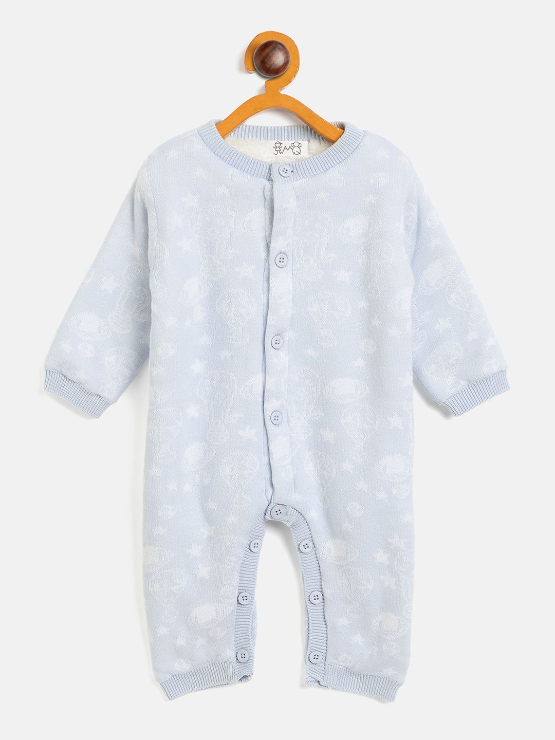 

JWAAQ Infants Printed Winter Romper With Fur Lined, Blue