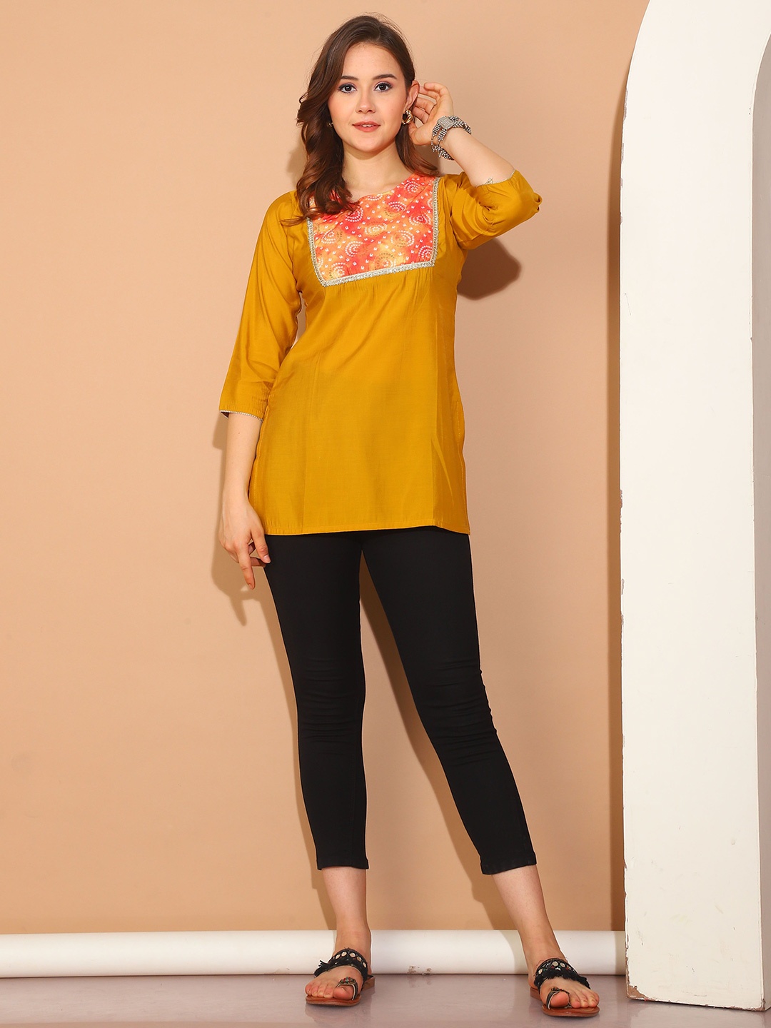 

KALINI Printed Tunic, Orange