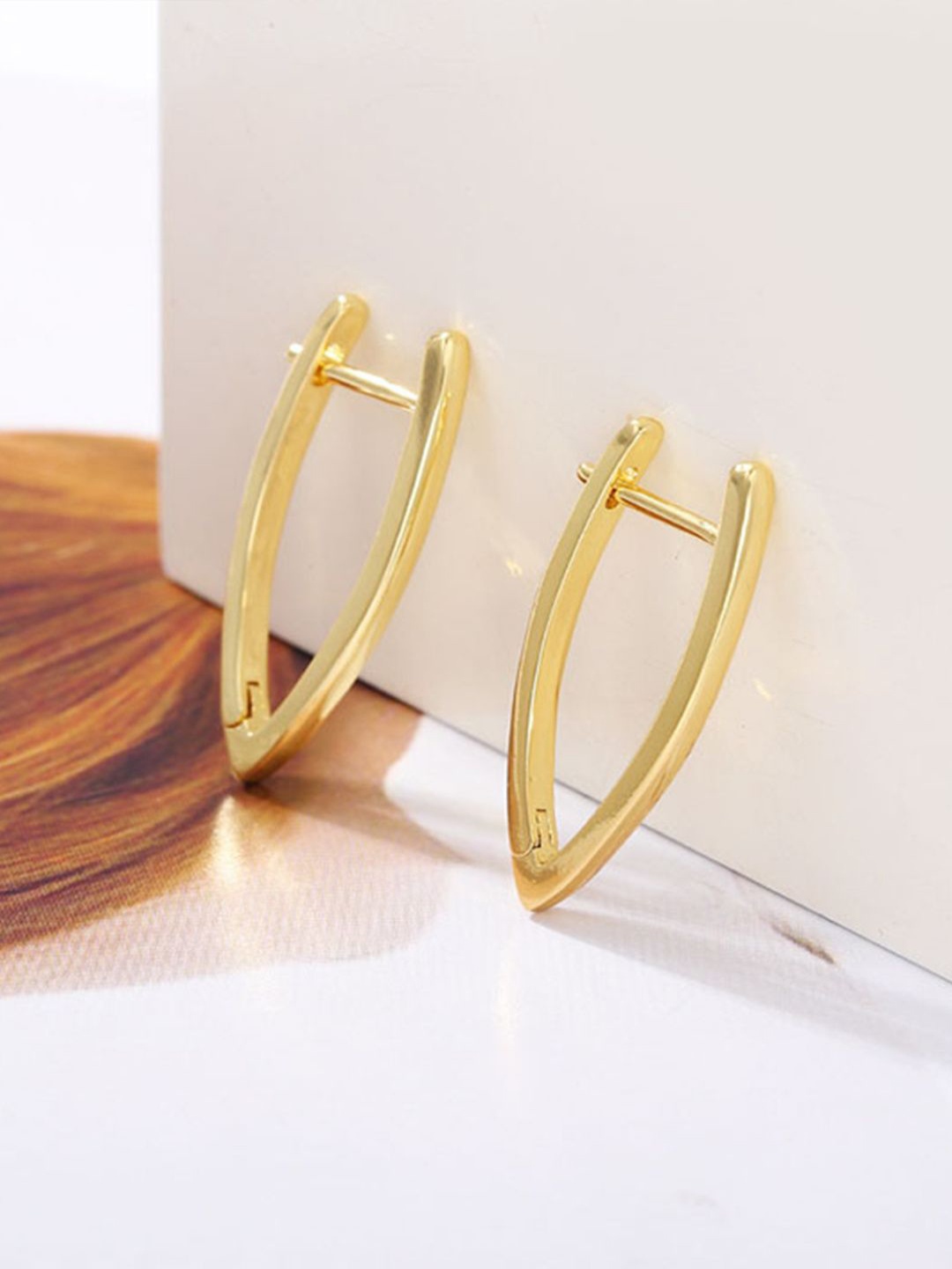 

Niscka Contemporary Half Hoop Earrings, Gold