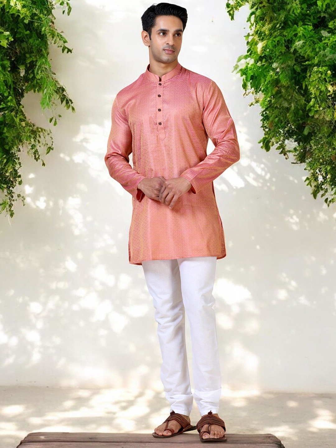 

TATTVA Men Kurta, Peach