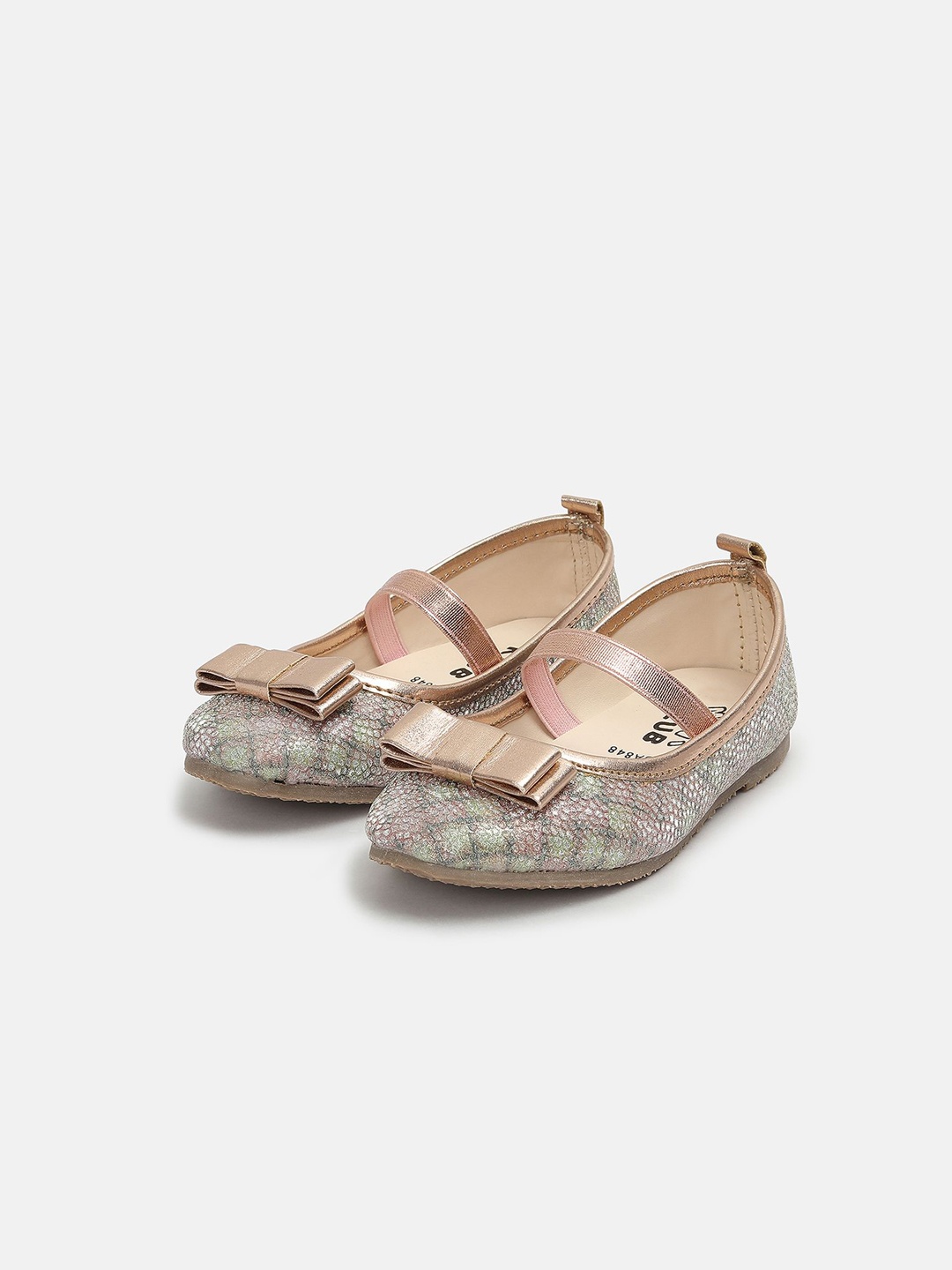 

MINI KLUB Girls Textured Ballerinas Flats, Gold