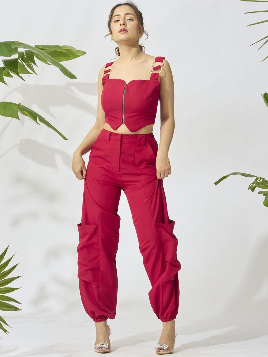 

Risate Top With joggers, Red