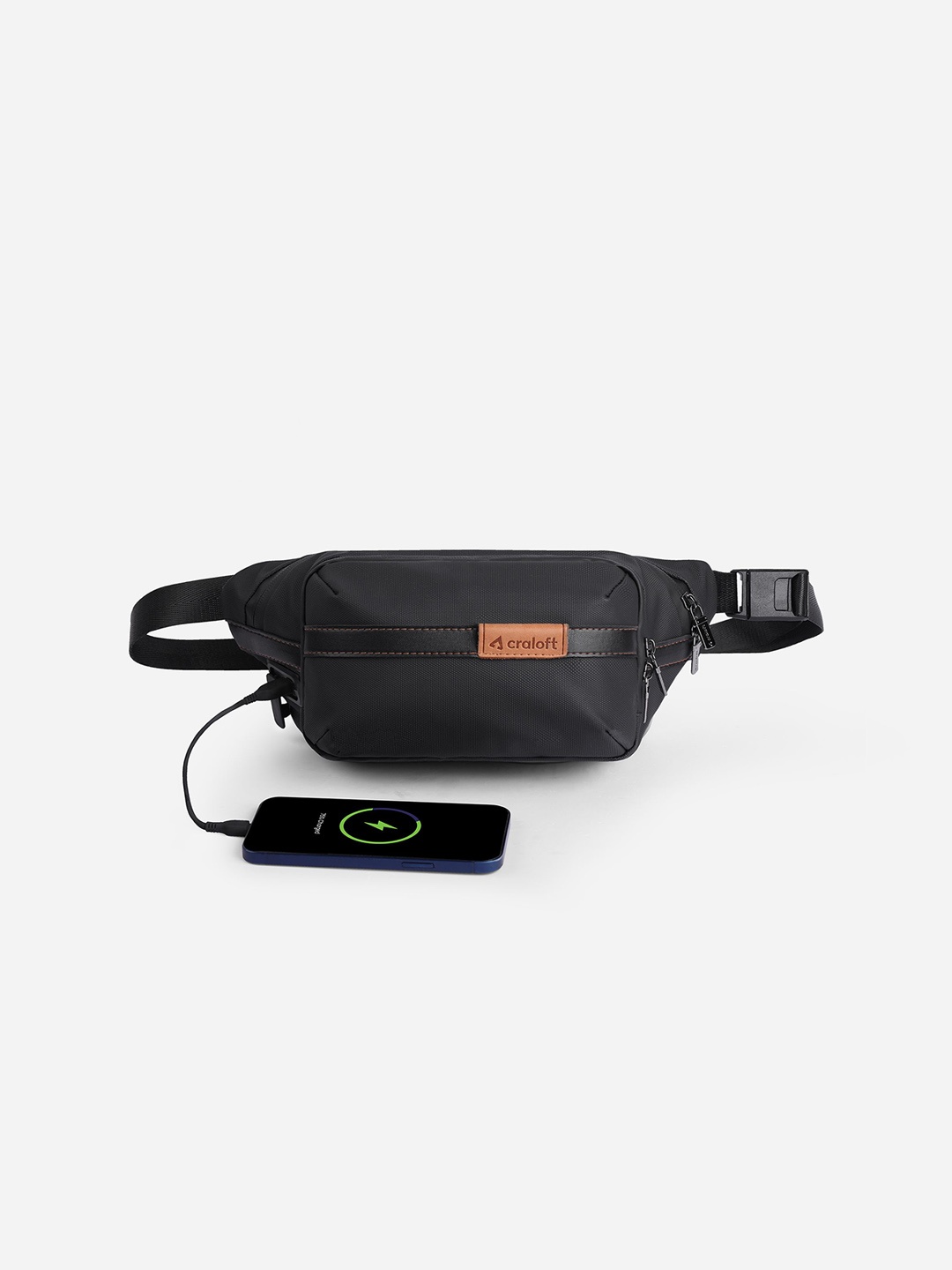 

Craloft Textured Soft-Case Waist Pouch, Black