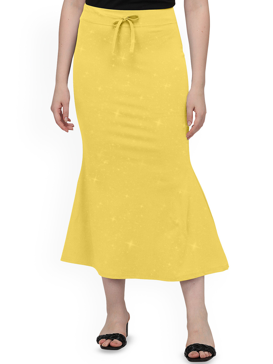 

Mehrang Textured Fishcut Stretchable Saree Shapewear, Yellow