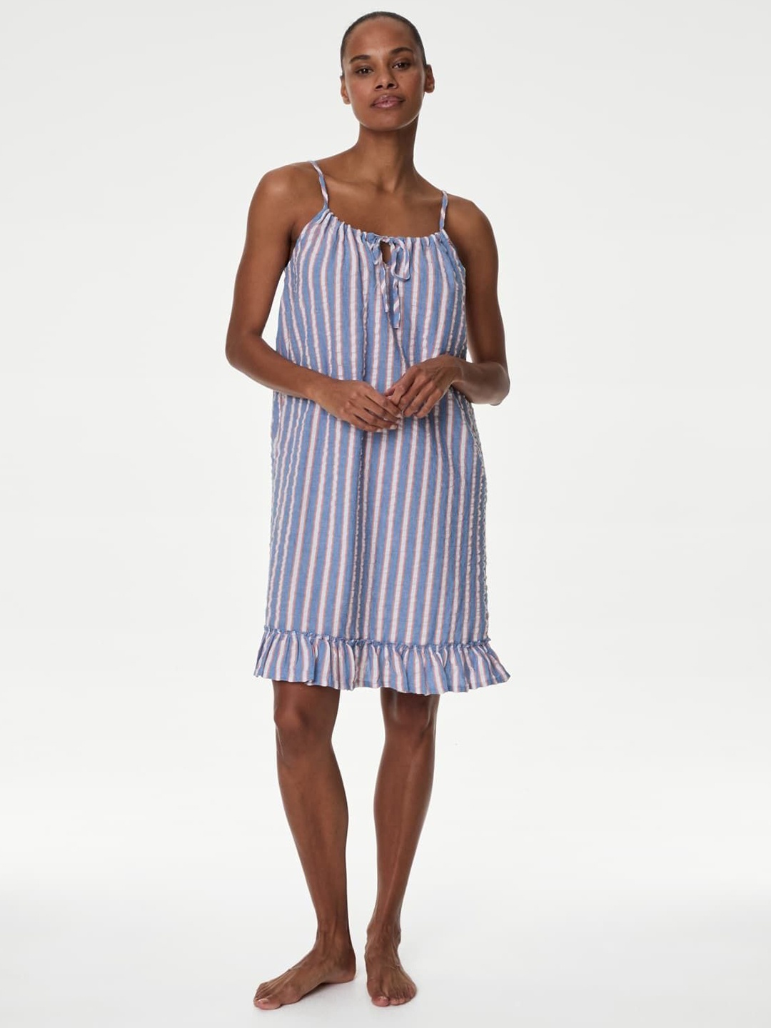 

Marks & Spencer Striped Nightdress, Blue