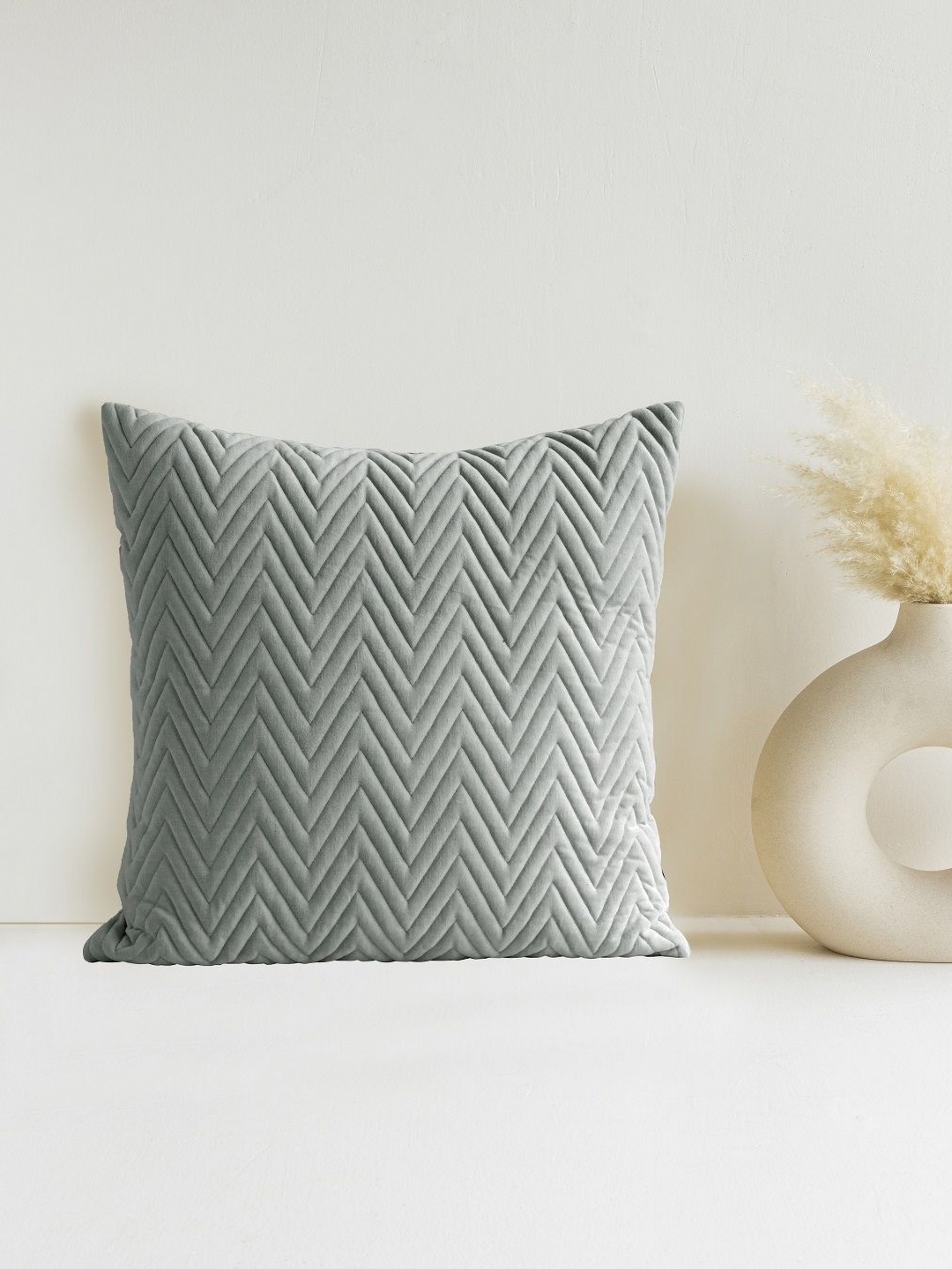 

HOMEMONDE Grey Geometric Square Cushion Covers