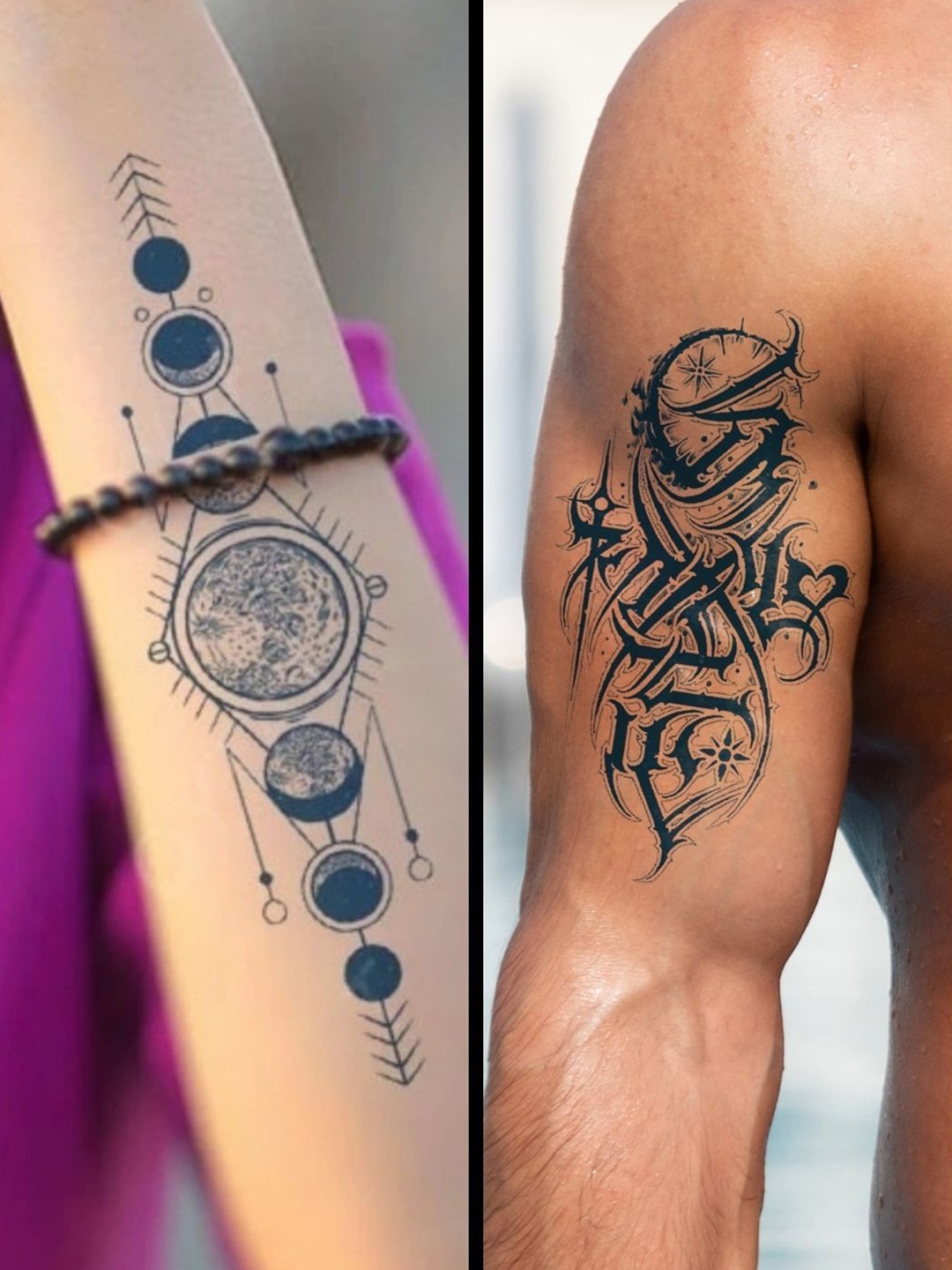 

LICK Matte Finish Realistic Semi Temporary Body Tattoo Combo, Blue