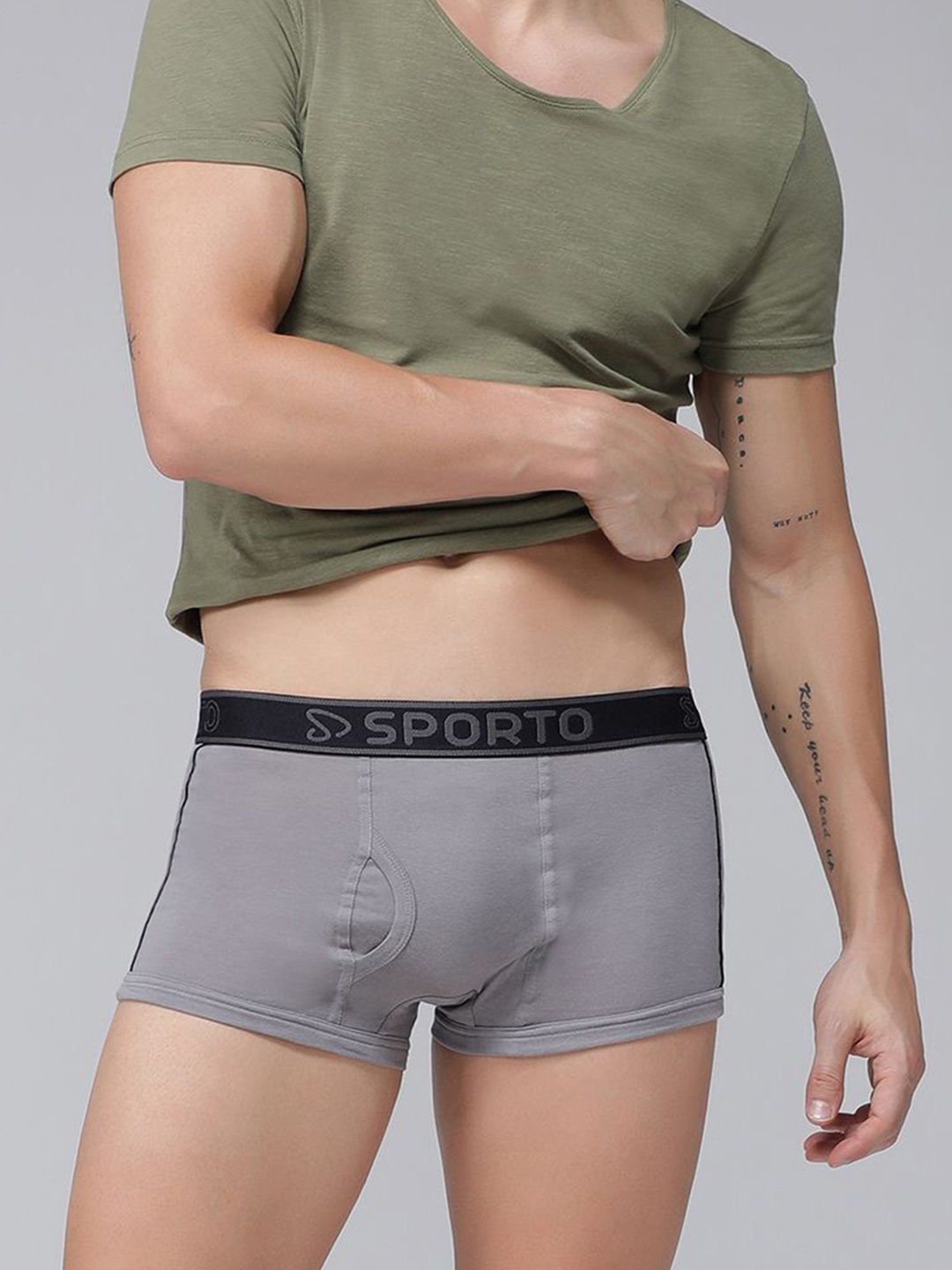 

SPORTO Men Cotton Trunk SP-TR-M1022-GM-S-1PC, Grey