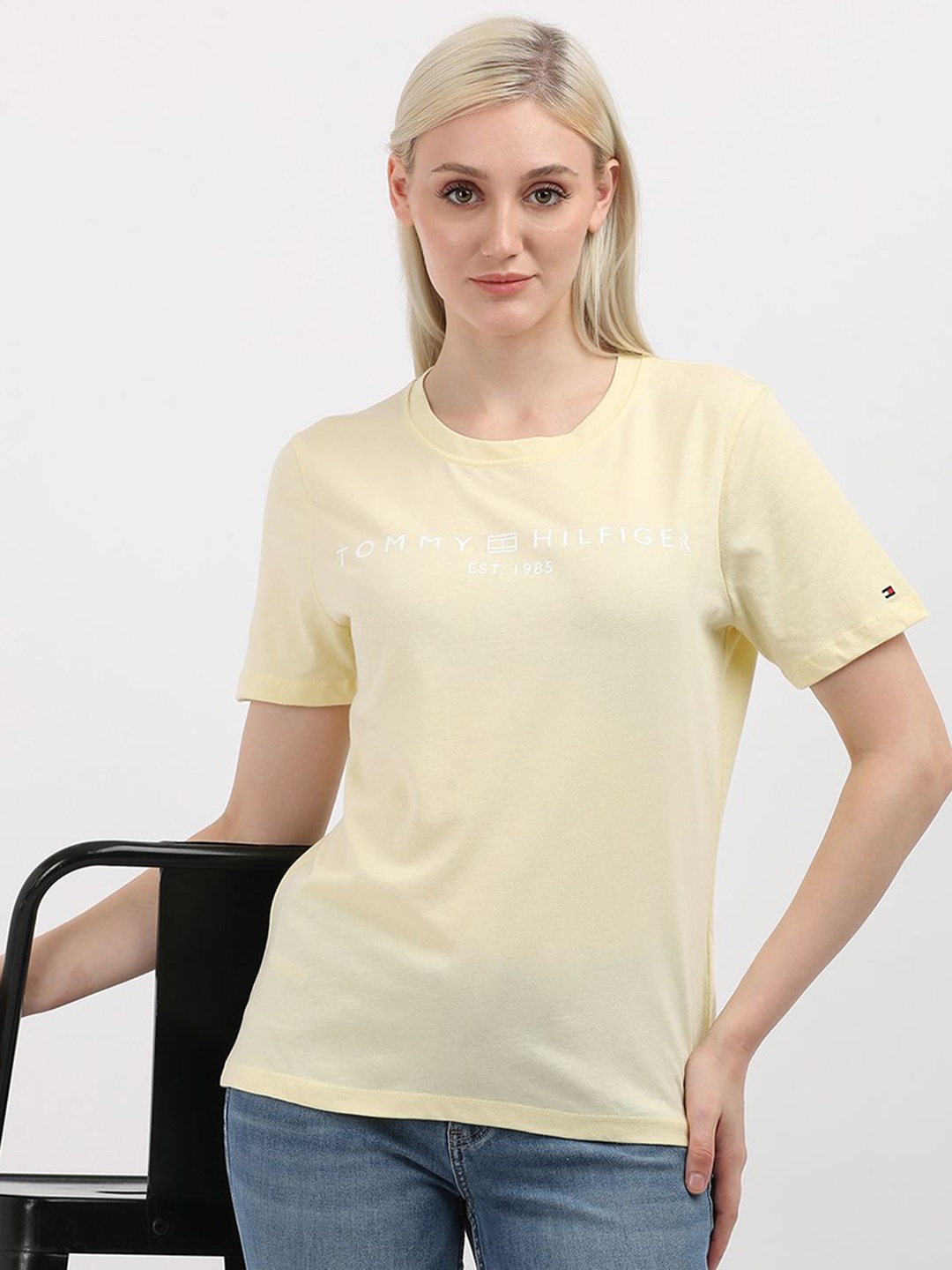 

Tommy Hilfiger Women Drop-Shoulder Sleeves Pockets T-shirt, Yellow