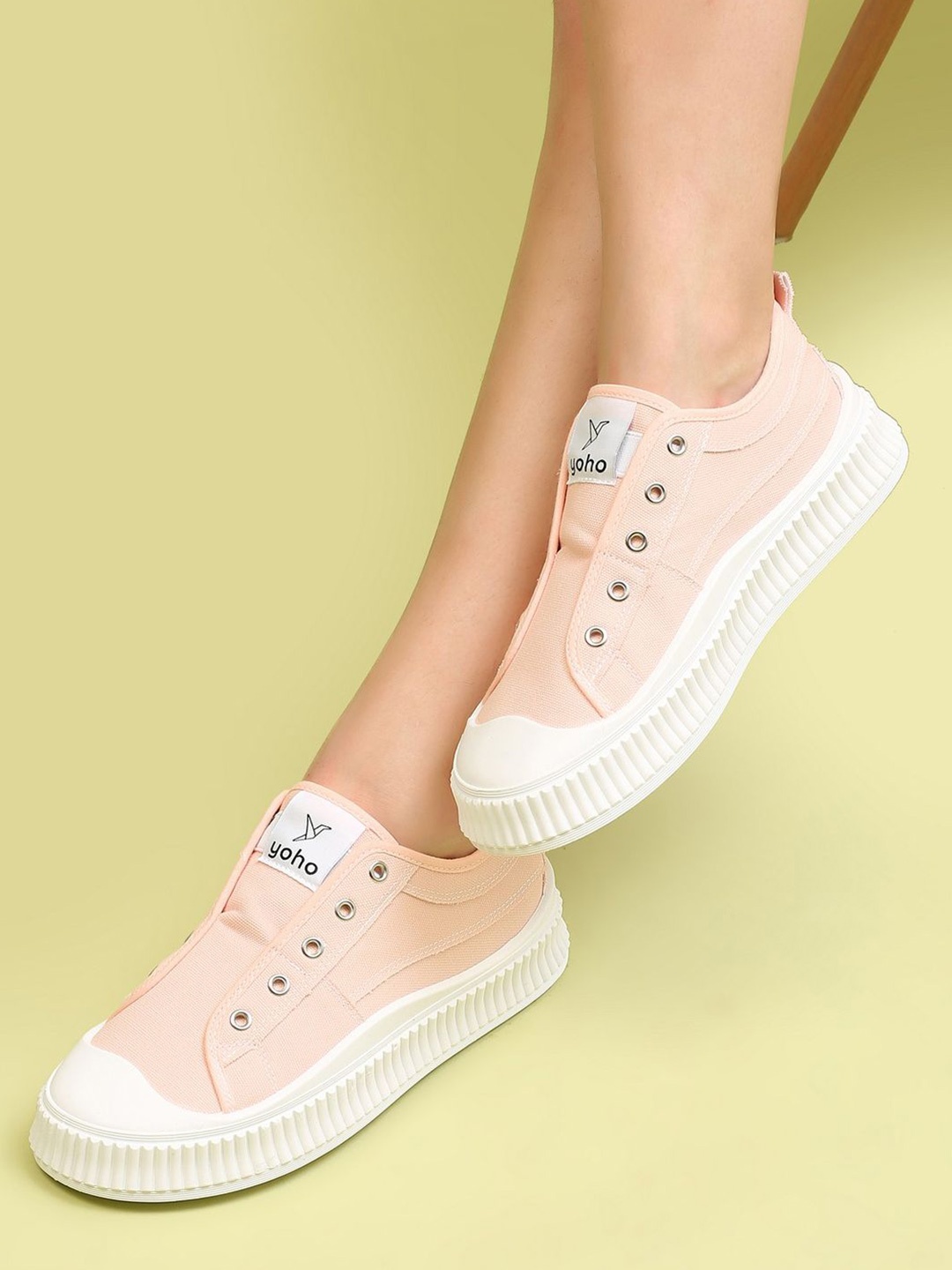 

yoho Women Cruise Canvas Slip-On Sneaker, Pink