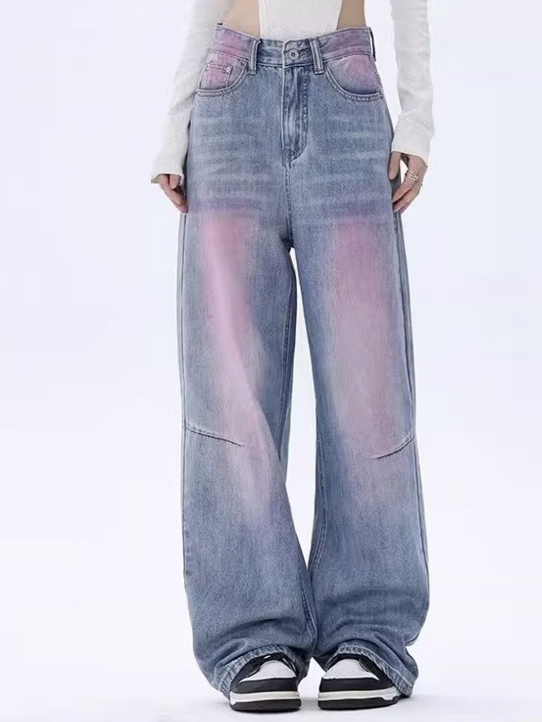

LULU & SKY Women Boyfriend Fit High-Rise Light Fade Jeans, Pink